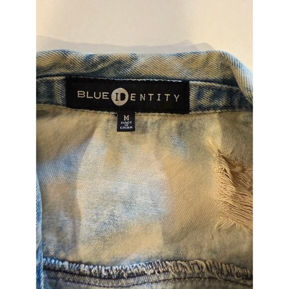 Blue Identity Denim Vest M –Bleached Distressed Sleeveless grungecore street - Picture 2 of 7